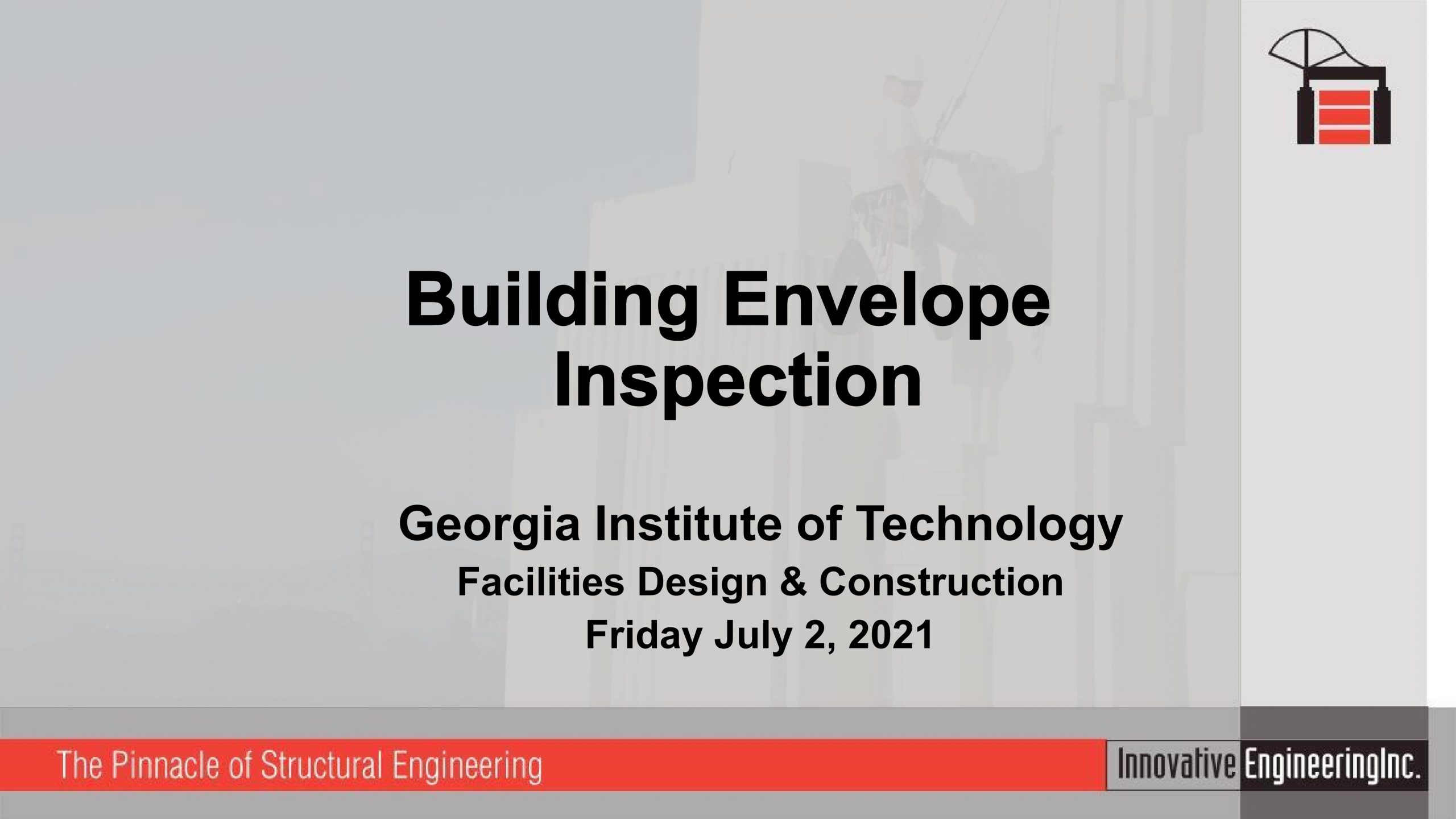 Building Envelope Inspection - Georgia Institute of Technology