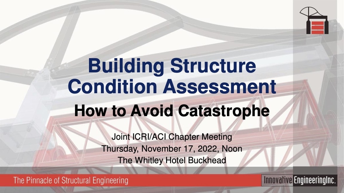 Building Structure Condition Assessment - How to Avoid Catastrophe