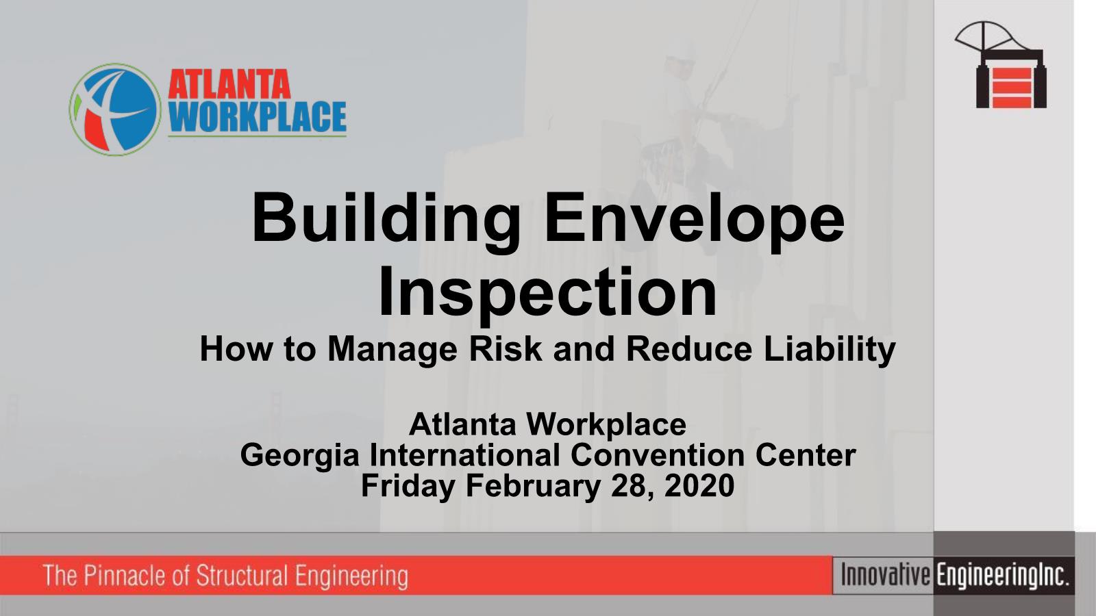 Building Envelope Inspection - How to Manage Risk and Reduce Liability