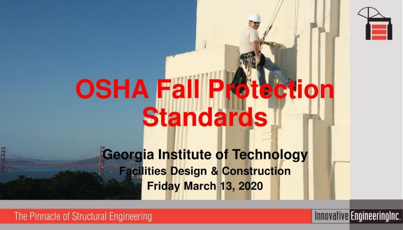 OSHA Fall Protection Standards - Georgia Institute of Technology