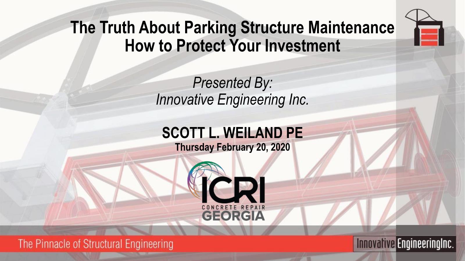 The Truth About Parking Structure Maintenance - How to Protect Your Investment
